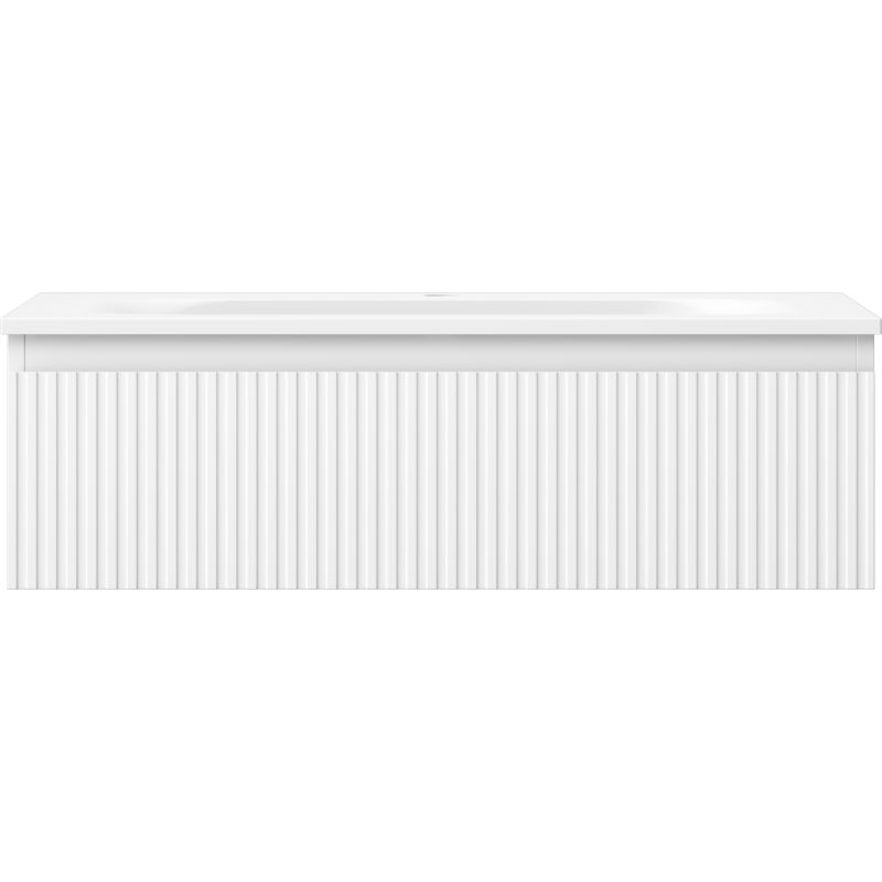 Mexen Rivel шкаф за баня 80 см с мивка Vela, 1 чекмедже, оребрен, бял мат - 91A20-08023-1-BF01-W23M01