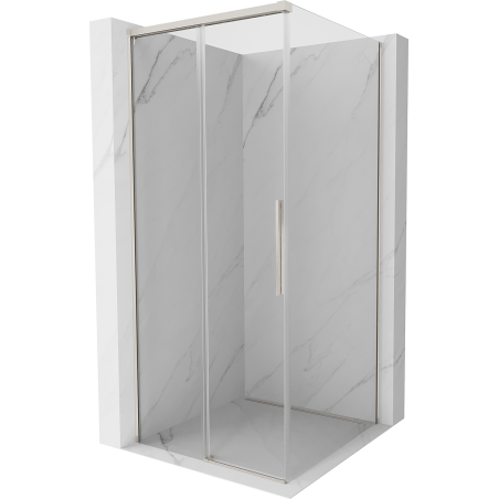 Mexen Rox плъзгаща се душ кабина 95 x 95 cm, прозрачна, четкан никел - 8C2-095-095-97-00