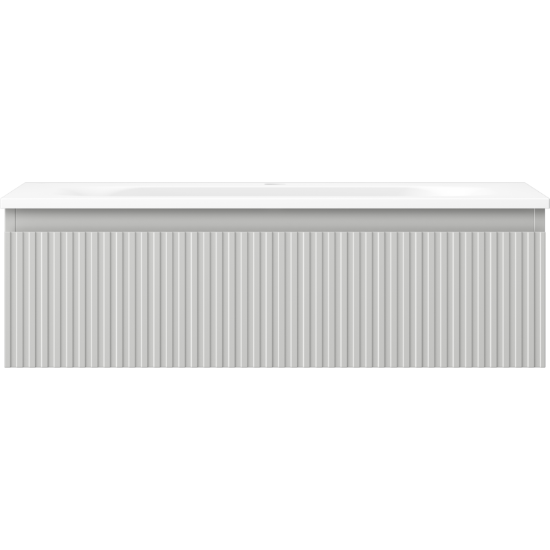 Mexen Rivel шкаф за баня 80 см с умивалник Vela, 1 чекмедже, набраздена, сив мат/бял мат - 91A20-08023-1-BF62-W23M01