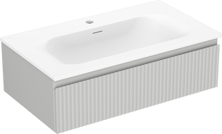 Mexen Rivel шкаф за баня 80 см с умивалник Vela, 1 чекмедже, набраздена, сив мат/бял мат - 91A20-08023-1-BF62-W23M01