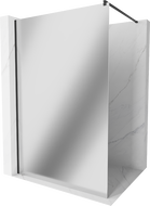 Mexen Kioto стена за душ Walk-in 140 x 200 см, огледално стъкло 8 мм, черно - 800-140-101-70-50