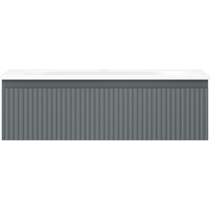 Mexen Rivel шкаф за баня 80 см с мивка Vela, 1 чекмедже, надигнат, графит мат/бял