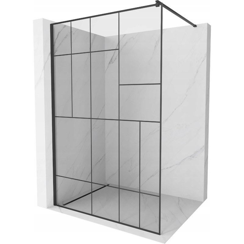 Mexen Kioto душ стена Walk-in 90 x 200 cm, черен модел 8 mm, черна - 800-090-101-70-78