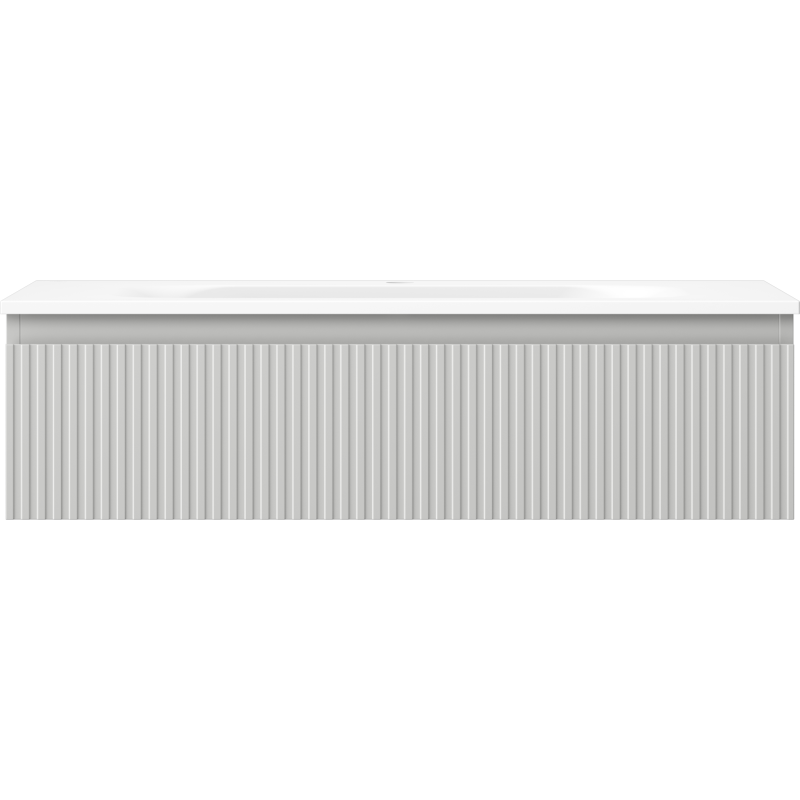 Mexen Rivel шкаф за баня 90 см с мивка Vela, 1 чекмедже, оребрен, сив мат/бял мат - 91A20-09023-1-BF62-W23M01