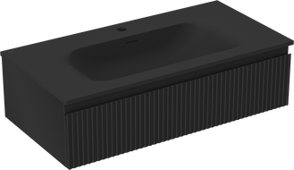 Mexen Rivel баня шкаф 90 см с мивка Vela, 1 чекмедже, релефен, черен мат - 91A20-09023-1-BF71-W23M71