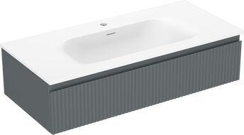 Mexen Rivel шкаф за баня 100 см с мивка Vela, 1 чекмедже, набраздена, графит мат/бял мат - 91A20-10023-1-BF66-W23M01