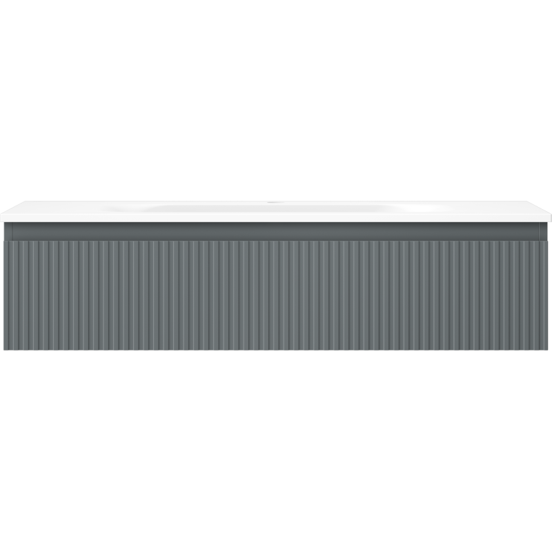 Mexen Rivel шкаф за баня 100 см с мивка Vela, 1 чекмедже, набраздена, графит мат/бял мат - 91A20-10023-1-BF66-W23M01