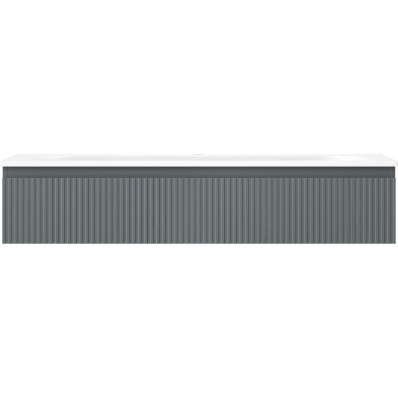 Mexen Rivel шкафче за баня 120 см с мивка Vela, 1 чекмедже, оребрено, графит