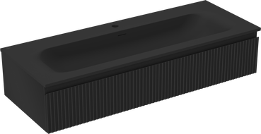 Mexen Rivel шкаф за баня 120 см с мивка Vela, 1 чекмедже, рифеловано, черен мат - 91A20-12023-1-BF71-W23M71