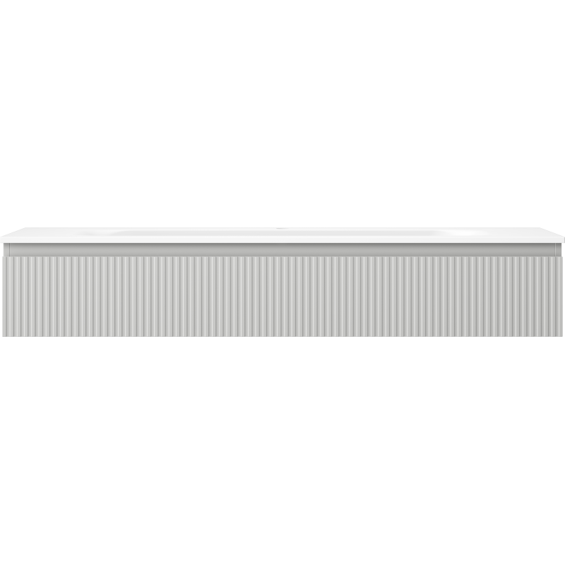 Mexen Rivel шкаф за баня 140 см с мивка Vela, 1 чекмедже, гофрирано, сиво мат/бяло мат - 91A20-14023-1-BF62-W23M01