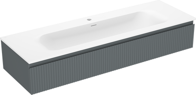 Mexen Rivel шкафче за баня 140 см с мивка Vela, 1 чекмедже, гофрирано, графит