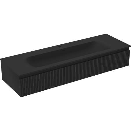 Mexen Rivel баня шкаф 140 см с мивка Vela, 1 чекмедже, рифована, черен мат - 91A20-14023-1-BF71-W23M71