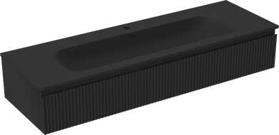 Mexen Rivel баня шкаф 140 см с мивка Vela, 1 чекмедже, рифована, черен мат - 91A20-14023-1-BF71-W23M71