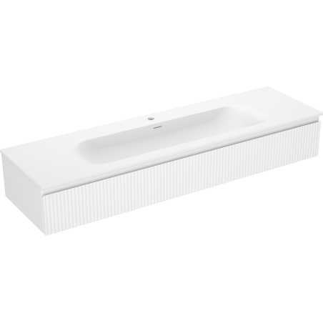 Mexen Rivel шкаф за баня 160 см с мивка Vela, 1 чекмедже, рифелова, бял мат - 91A20-16023-1-BF01-W23M01