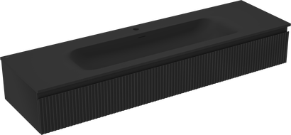 Mexen Rivel баня шкаф 160 см с мивка Vela, 1 чекмедже, гофрирана, черна мат - 91A20-16023-1-BF71-W23M71