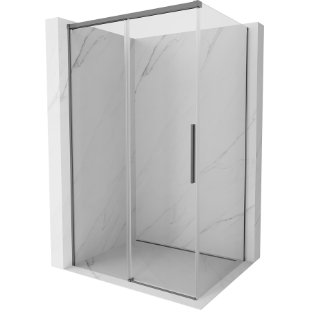 Mexen Rox плъзгаща се душ кабина 145 x 120 см, прозрачна, тъмно метална