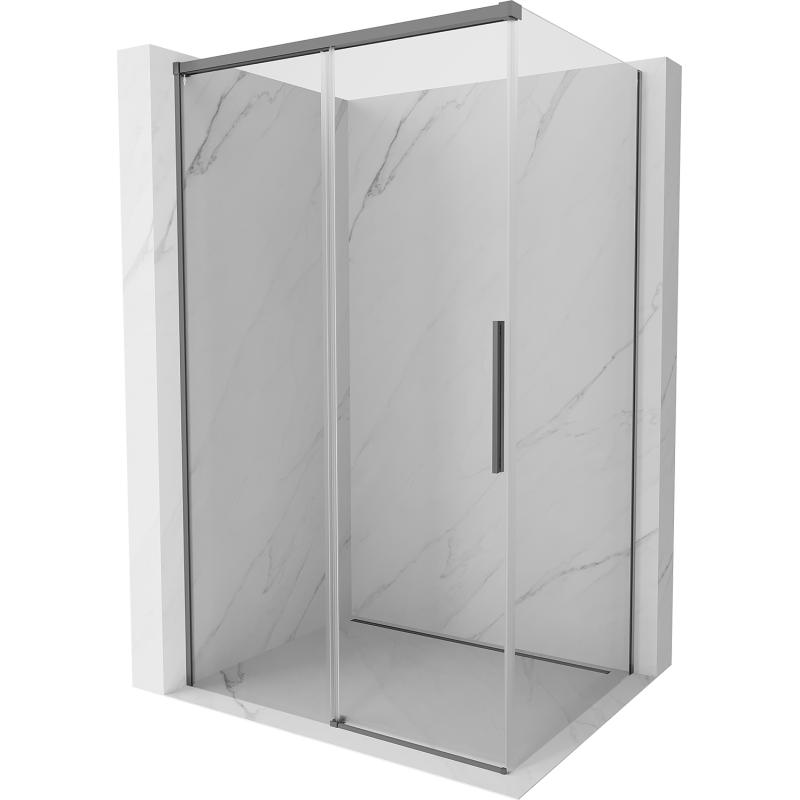 Mexen Rox плъзгаща се душ кабина 160 x 120 см, прозрачна, gun metal - 8C2-160-120-95-00
