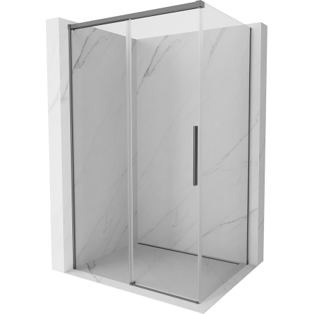 Mexen Rox плъзгаща се душ кабина 160 x 120 см, прозрачна, gun metal - 8C2-160-120-95-00