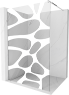 Mexen Kioto стена за душ Walk-in 70 x 200 cm, бяла вълна 8 mm, хром - 800-070-101-01-97