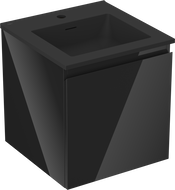 Mexen Orio шкаф за баня 45 см с мивка Otis, 1 чекмедже, черен гланц/черен мат - 91A10-04547-1-BF70-W18M71