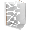 Mexen Kioto душ кабина Walk-in 130 x 200 см, бяла вълна 8 мм, розово злато - 800-130-101-60-97