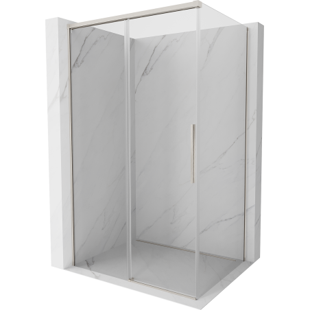 Mexen Rox плъзгаща се душ кабина 95 x 120 см, прозрачна, матиран никел - 8C2-095-120-97-00