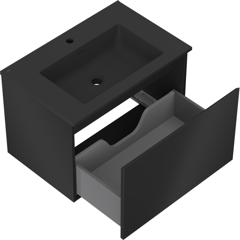 Mexen Orio баня шкаф 70 cм с мивка Otis, 1 чекмедже, черна мат - 91A10-07047-1-BF71-W18M71