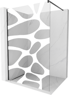Mexen Kioto душ стена Walk-in 120 x 200 см, бяла вълна 8 мм, черна - 800-120-101-70-97