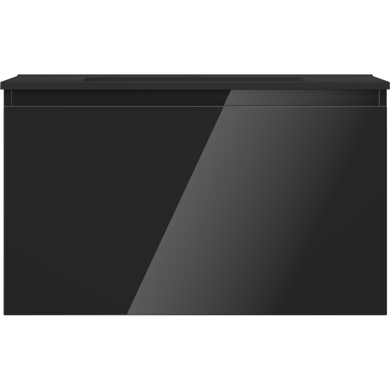 Mexen Orio шкаф за баня 80 см с мивка Otis, 1 чекмедже, черен гланц/черен мат - 91A10-08047-1-BF70-W18M71