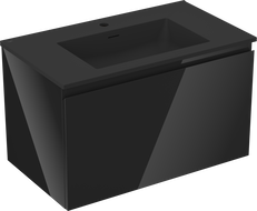 Mexen Orio шкаф за баня 80 см с мивка Otis, 1 чекмедже, черен гланц/черен мат - 91A10-08047-1-BF70-W18M71