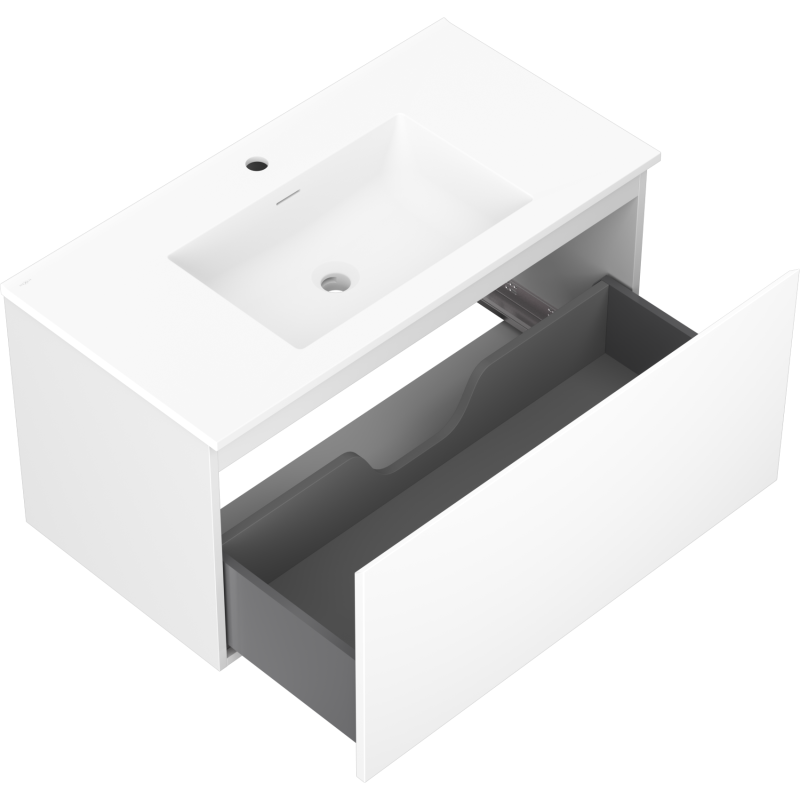 Mexen Orio баня шкаф 90 см с мивка Otis, 1 чекмедже, бял мат - 91A10-09047-1-BF01-W18M01