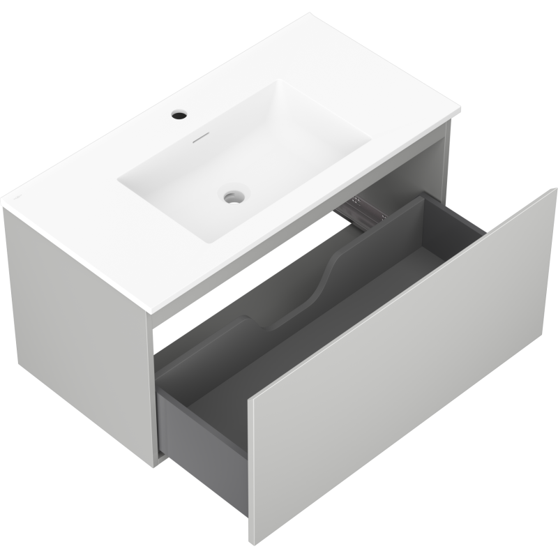Mexen Orio баня шкаф 90 см с мивка Otis, 1 чекмедже, сив мат/бял мат - 91A10-09047-1-BF62-W18M01