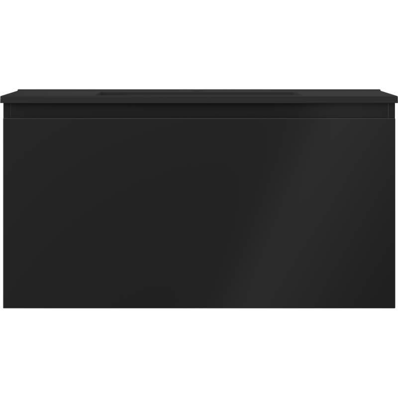 Mexen Orio шкаф за баня 90 см с мивка Otis, 1 чекмедже, черен мат - 91A10-09047-1-BF71-W18M71