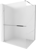 Mexen Kioto+ стена за душ с рафт Walk-in 120 x 200 см, матово, хром - 800-120-121-01-30