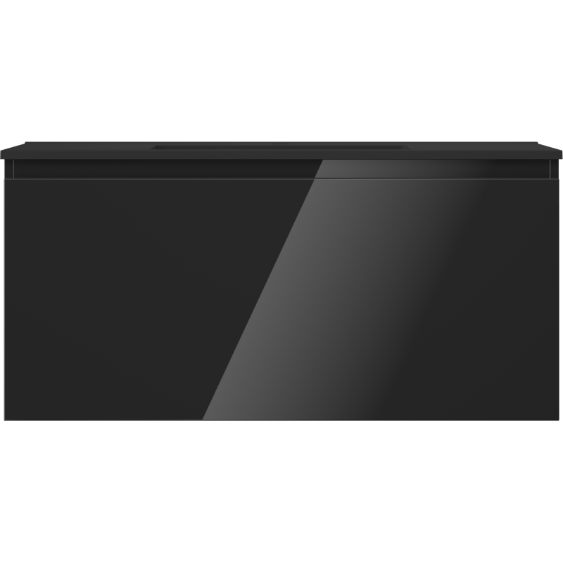 Mexen Orio шкаф за баня 100 см с мивка Otis, 1 чекмедже, черен гланц/черен мат - 91A10-10047-1-BF70-W18M71