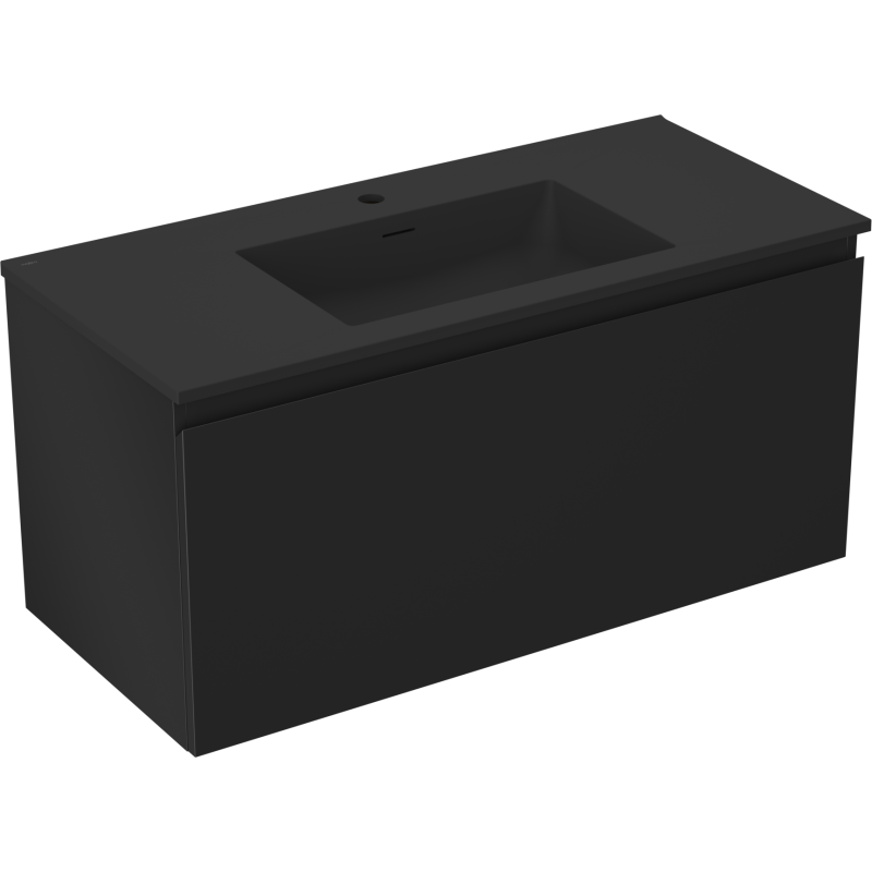 Mexen Orio шкаф за баня 100 см с мивка Otis, 1 чекмедже, черен мат - 91A10-10047-1-BF71-W18M71