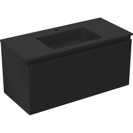 Mexen Orio шкаф за баня 100 см с мивка Otis, 1 чекмедже, черен мат - 91A10-10047-1-BF71-W18M71