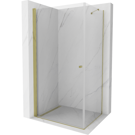 Mexen Pretoria кабина за душ с врата 80 x 70 см, прозрачна, златна - 852-080-070-50-00