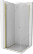 Mexen Pretoria сгъваема душ кабина 80 x 80 см, прозрачна, златна - 852-080-080-50-00