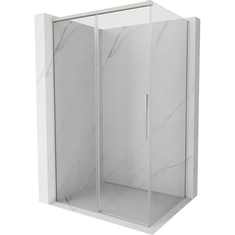 Mexen Rox плъзгаща се душ кабина 160 x 120 см, прозрачна, матиран никел - 8C2-160-120-97-00