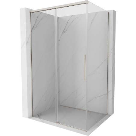 Mexen Rox плъзгаща се душ кабина 160 x 120 см, прозрачна, матиран никел - 8C2-160-120-97-00
