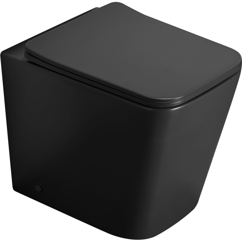 Mexen Cube стояща Rimless тоалетна чиния с ултра тънка седалка със забавено спускане, дуропласт, черен мат - 32924085