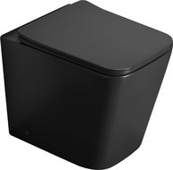 Mexen Cube стояща Rimless тоалетна чиния с ултра тънка седалка със забавено спускане, дуропласт, черен мат - 32924085