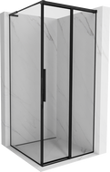 Mexen Rox L плъзгаща се душ кабина дясна 90 х 90 см, черна рамка, черна - 8C2L-090-090-70-70-P