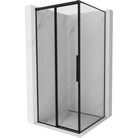 Mexen Rox плъзгаща се душ кабина лява 90 x 90 см, черна рамка, черна - 8C2-090-090-70-70-L