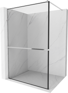 Mexen Kioto+ стена за душ с рафт Walk-in 90 x 200 см, черен модел, хром - 800-090-121-01-70