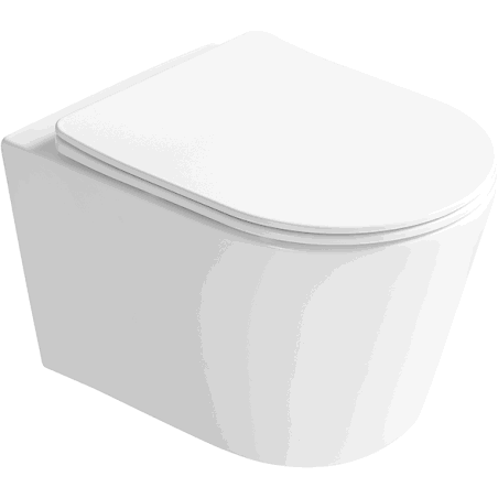 Mexen Rico тоалетна чиния Rimless Tornado с бавно падащ капак slim, дуропласт, бял гланц - 3072L4000T