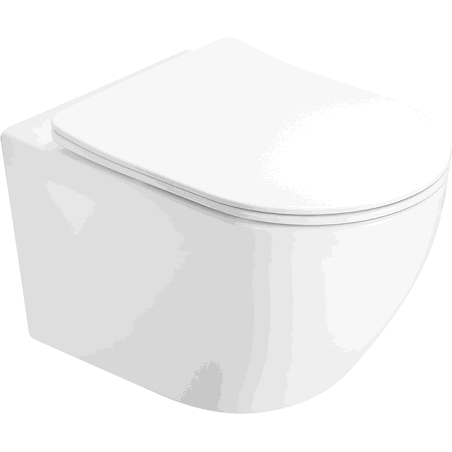 Mexen Lena Rimless WC тоалетна чиния с тънка седалка със забавено падане, дуропласт, бял гланц - 3022L4000