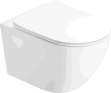 Mexen Lena Rimless WC тоалетна чиния с тънка седалка със забавено падане, дуропласт, бял гланц - 3022L4000