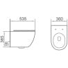 Mexen Lena Rimless WC тоалетна чиния с тънка седалка със забавено падане, дуропласт, бял гланц - 3022L4000
